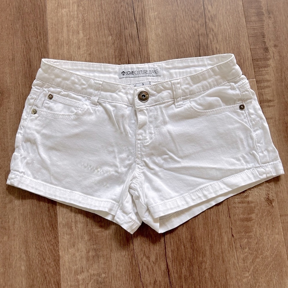 Love Culture White Mid-Low Rise Shorts